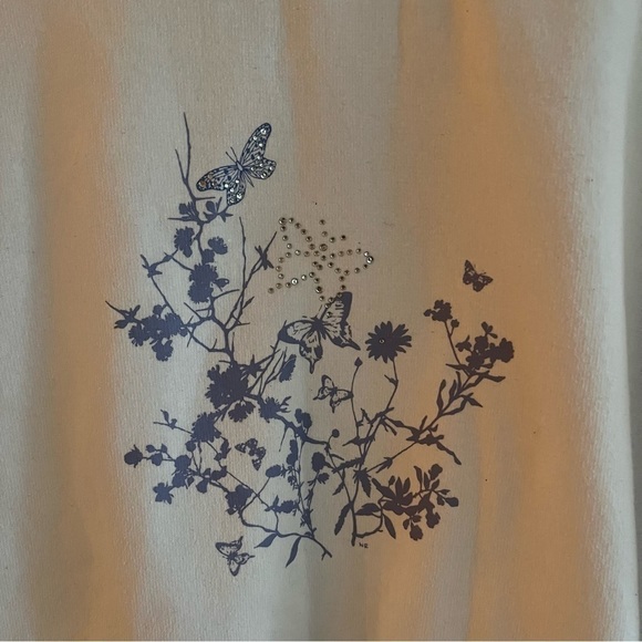 Y2K Northern Reflections White & Purple Bejewelled Crewneck Sweatshirt - Picture 4 of 8